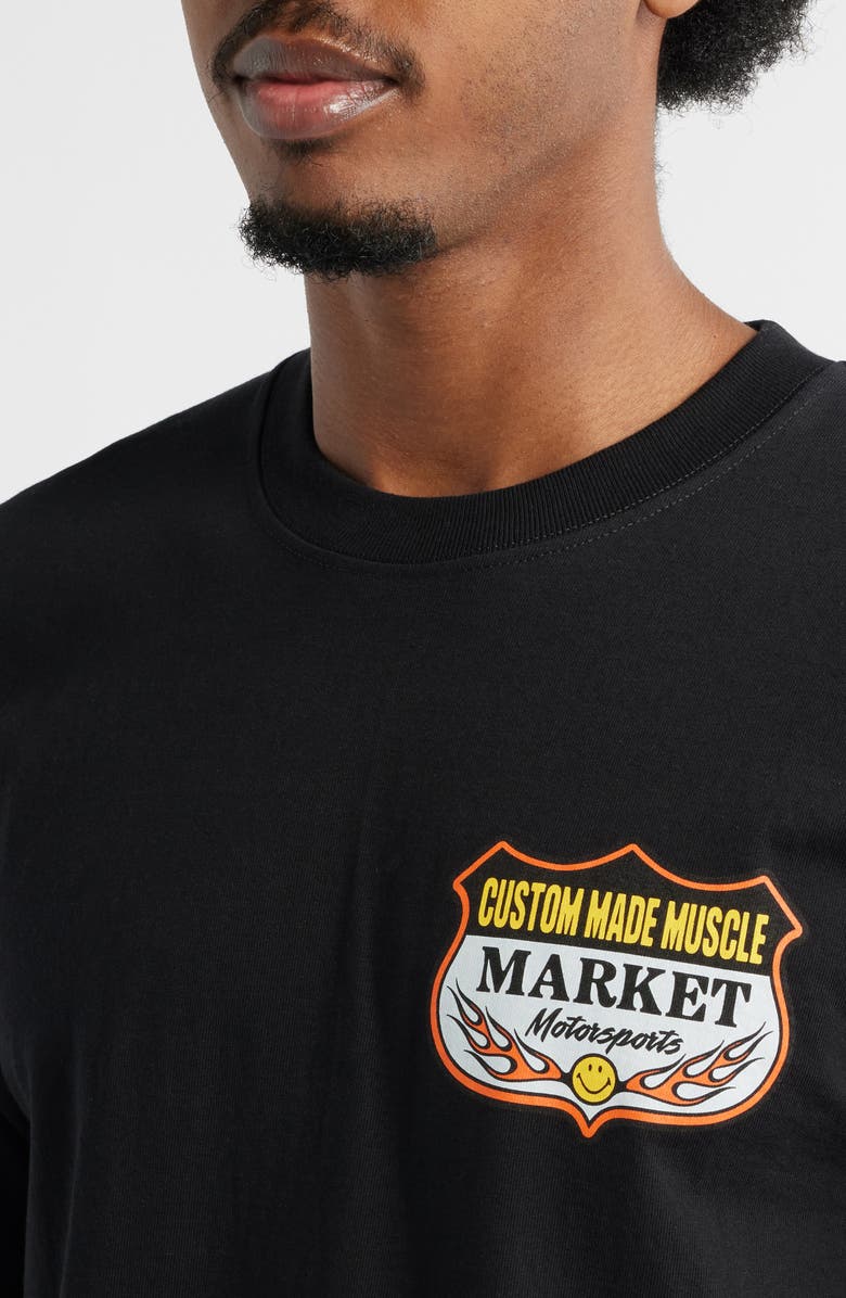 MARKET SMILEY<sup>®</sup> Burnt Rubber Graphic T-Shirt, Alternate, color, Pirate-Black