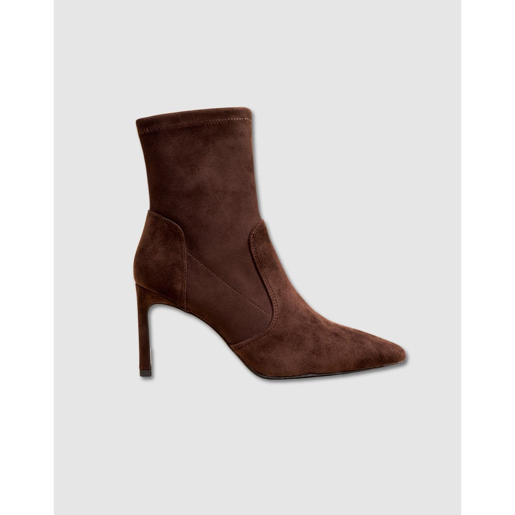 Mi/mai Ophelia High Heel Point Toe Ankle Boot In Brown