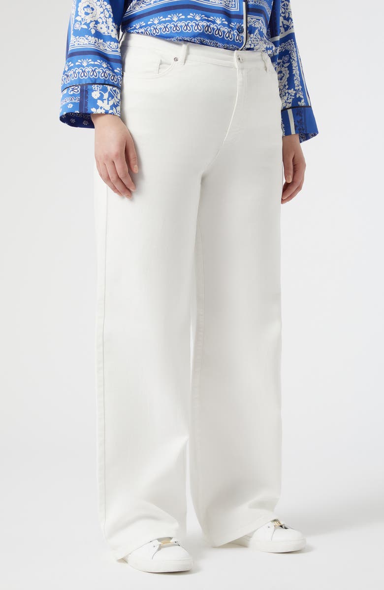 Marina Rinaldi Cesena Wide Leg Jeans, Alternate, color, Ivory