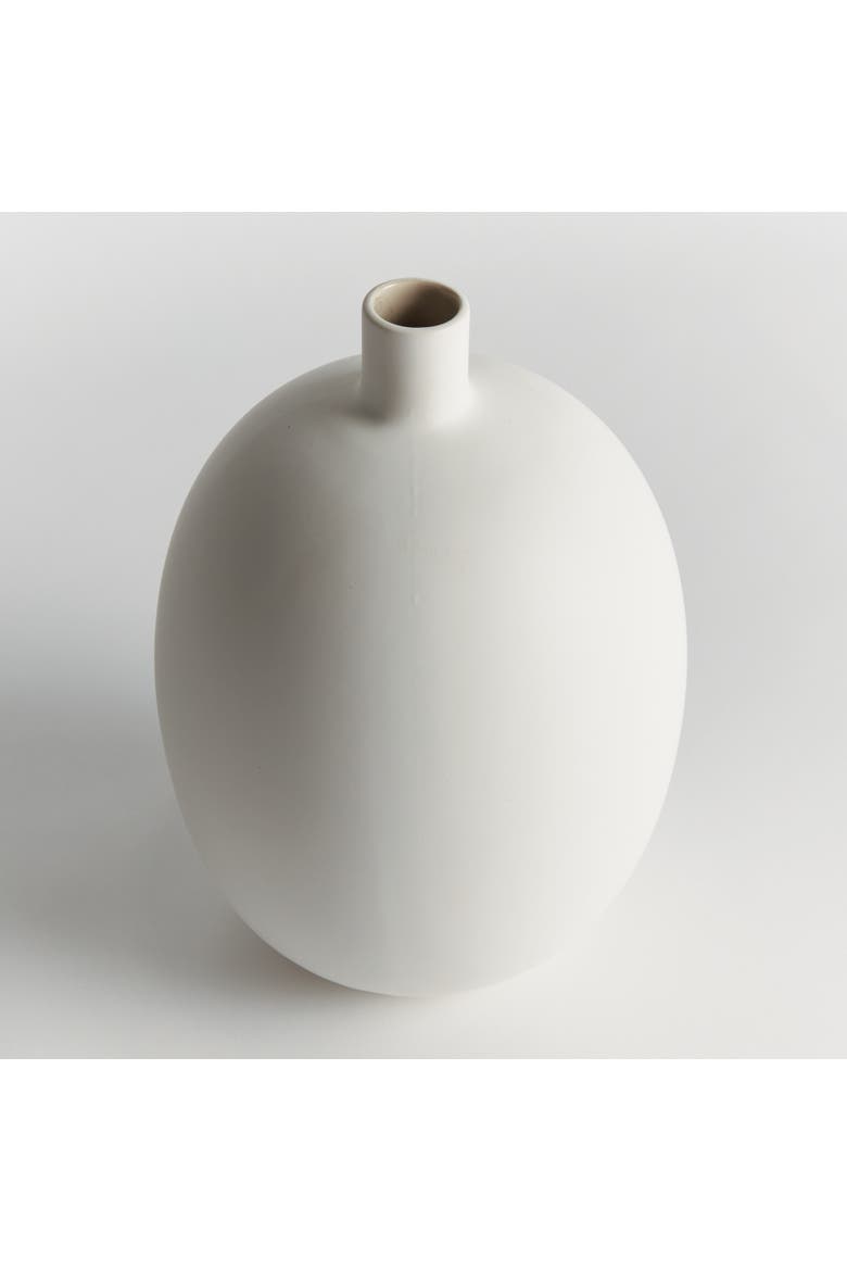 Barclay Butera Sandbar Vase Medium - White/Taupe Stoneware, Alternate, color, White