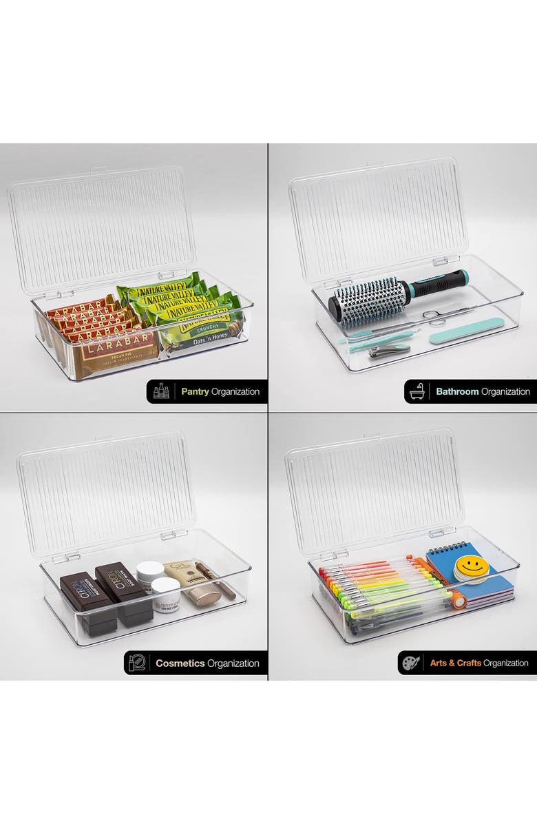 SORBUS 2-Pack Storage Organizers with Lids, Alternate, color,