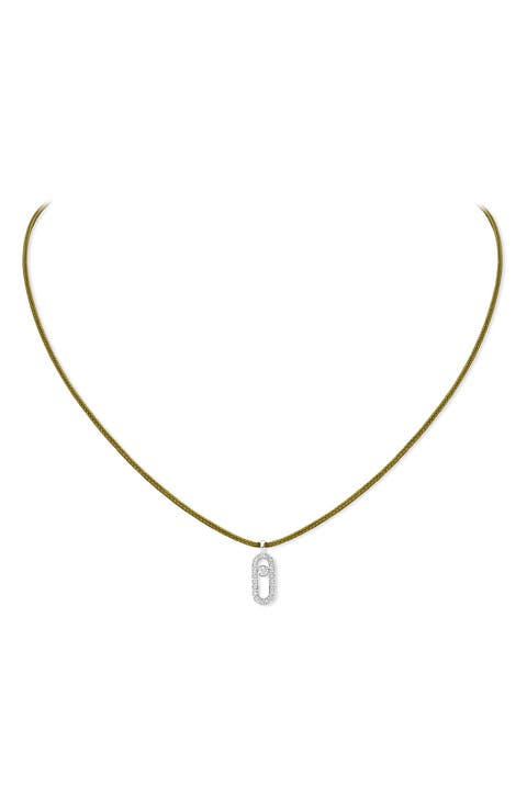 Care Diamond Pavé Pendant Cord Necklace