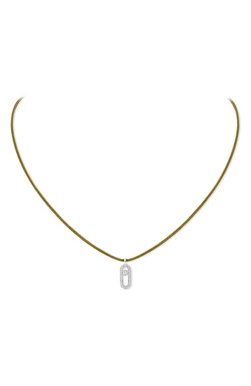 Messika Care Diamond Pavé Pendant Cord Necklace In Gold