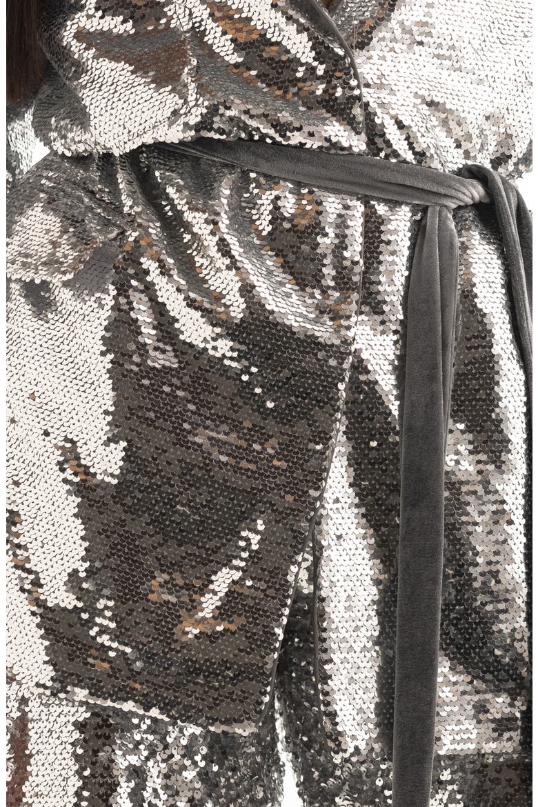 Sequin Jacket & Pants Set, Alternate, color, SILVER