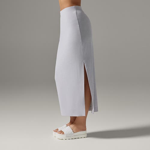 Tavi Brushed Tec Knit Midi Skirt In White