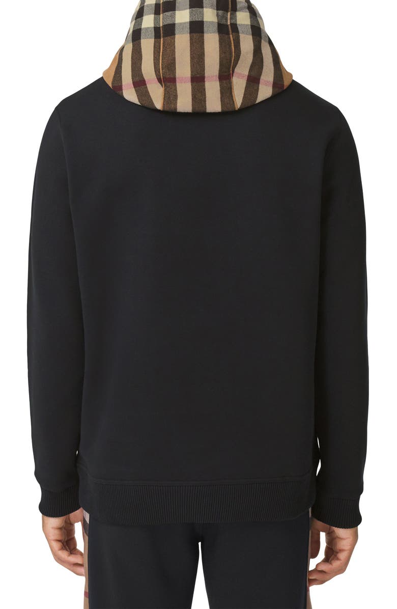 Burberry Check Cotton Blend Hoodie, Alternate, color,