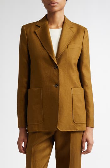 ジャケット Max Mara GUGLIA SINGLE-BREASTED BLAZER IN LINEN 1041075206017-a-guglia.jpg