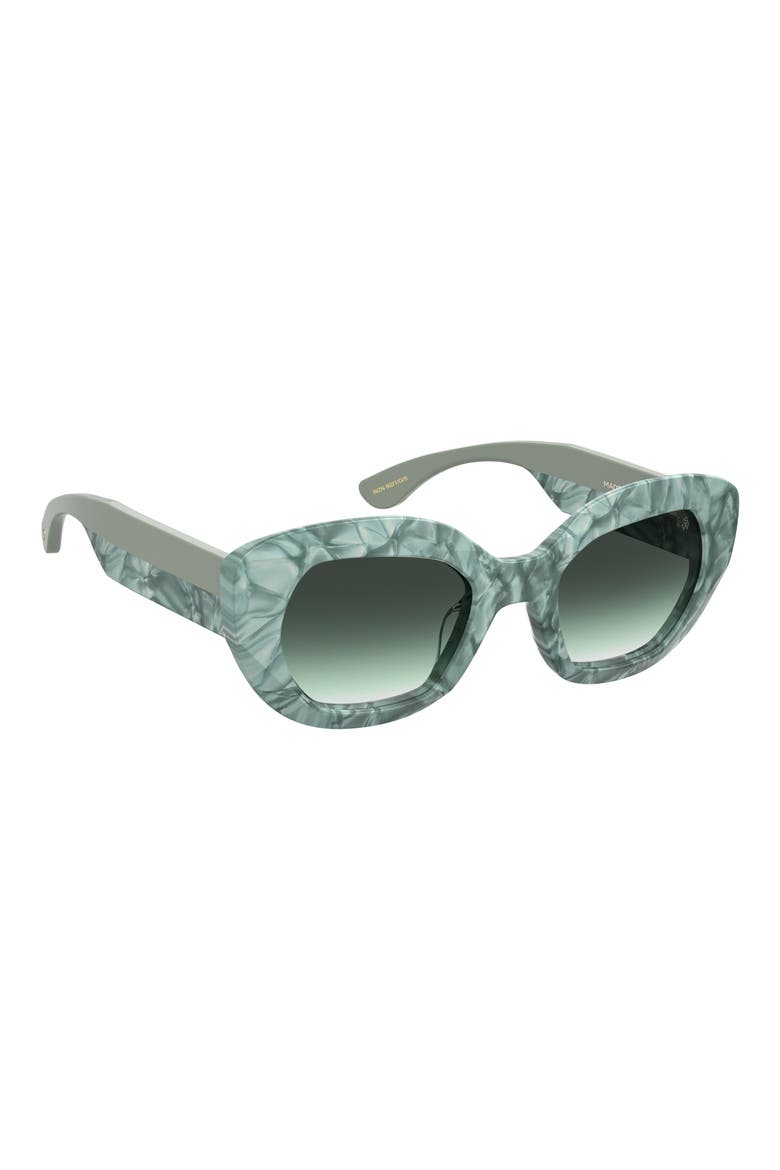 51mm Gradient Butterfly Sunglasses, Alternate, color, MARBLE GREEN/ GREEN SHADED