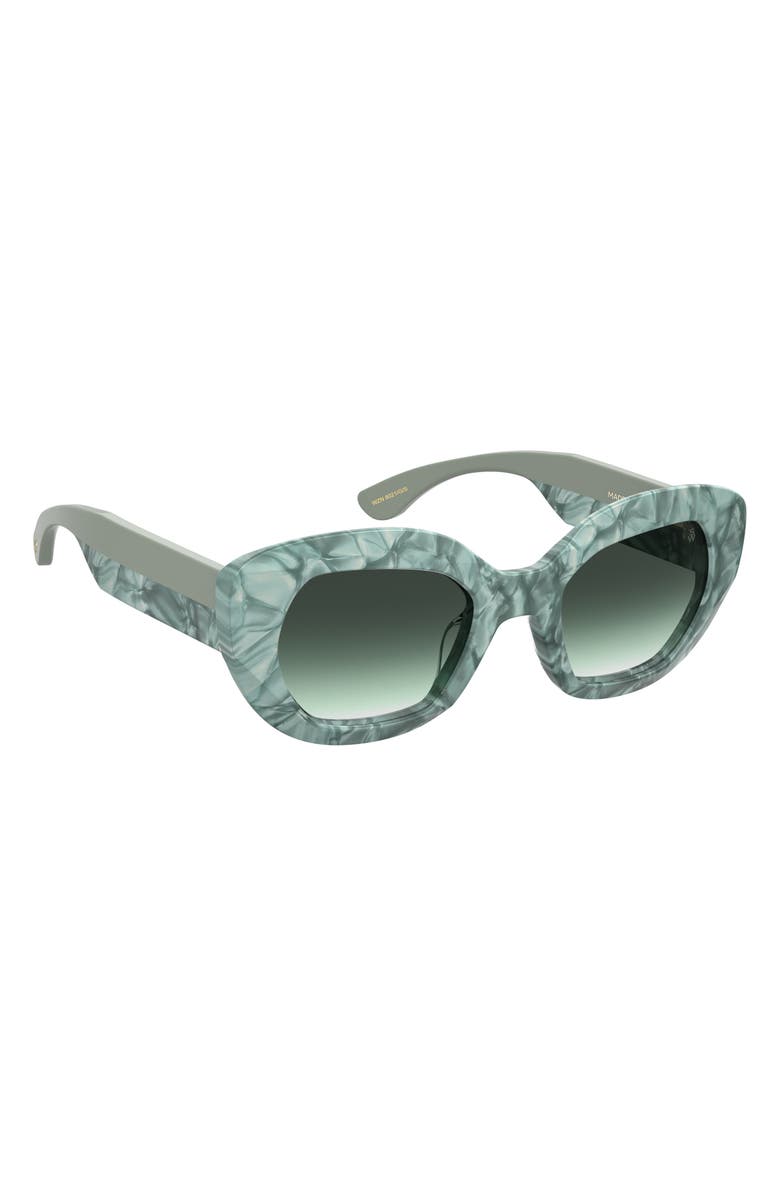 Stuart Weitzman 51mm Gradient Butterfly Sunglasses, Alternate, color, Marble Green/ Green Shaded