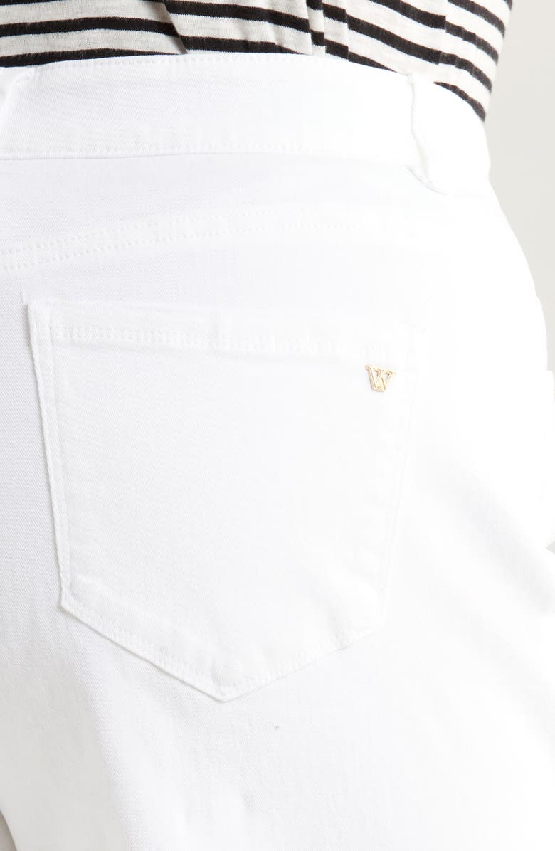 Wit & Wisdom High Waist Mid Thigh Relaxed Denim Shorts, Alternate, color, Optic White