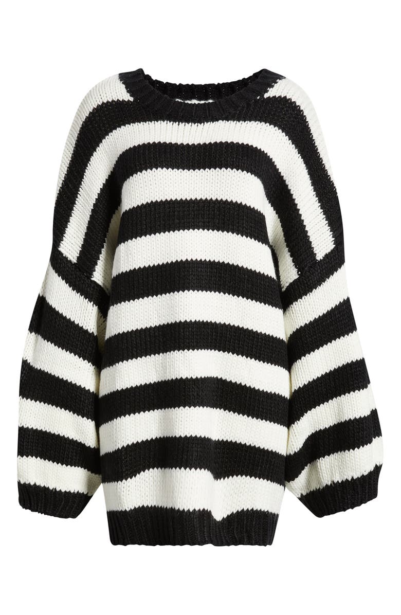 Dressed in Lala Jailbird Stripe Chunky Knit Sweater, Main, color,
