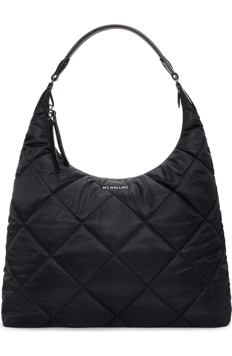MZ Wallace Madison Quilted Nylon Shoulder Bag, Main, color, Black