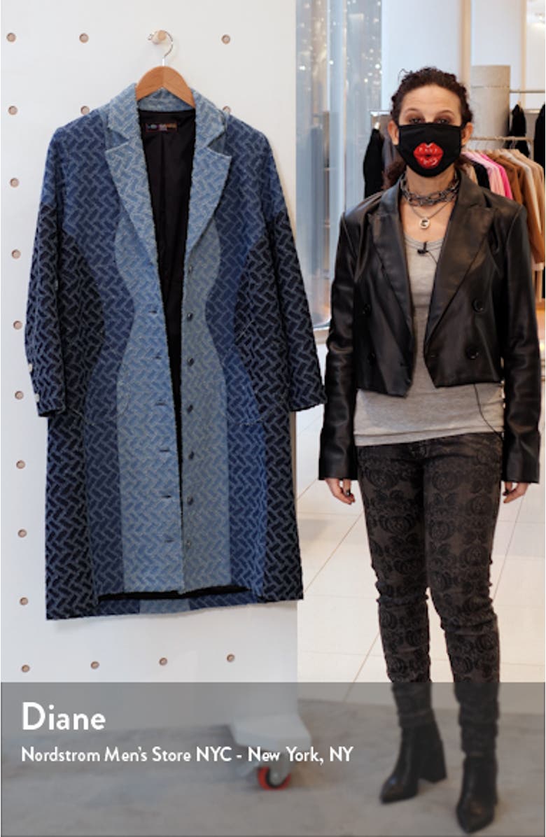 Geo Pattern Denim Coat, sales video thumbnail