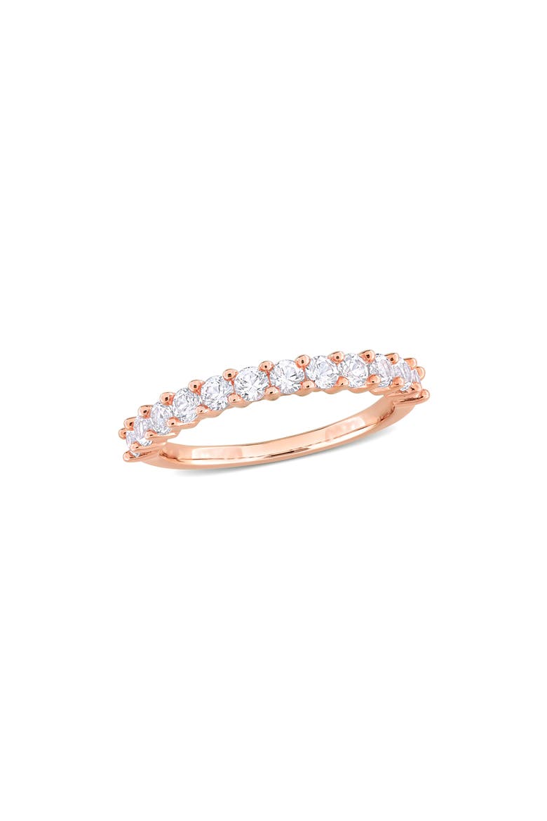 Lab Created White Sapphire Band Ring, Main, color, WHITE SAPPHIRE/ROSE