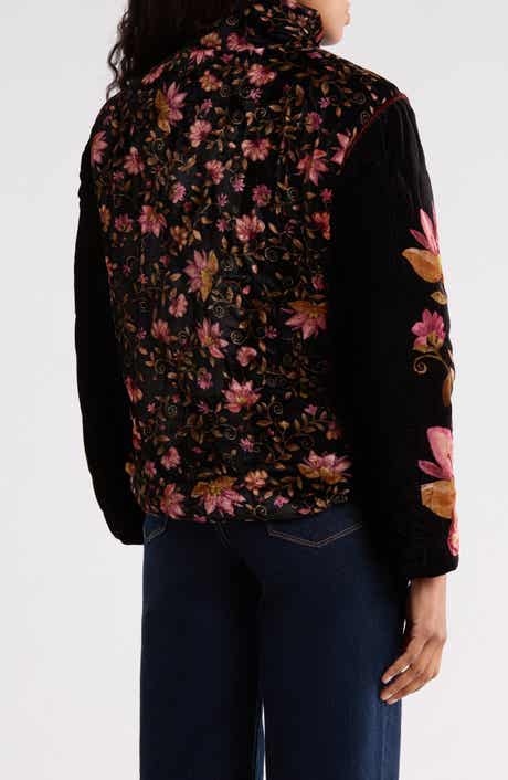 Embroidered Quilted Velvet Jacket