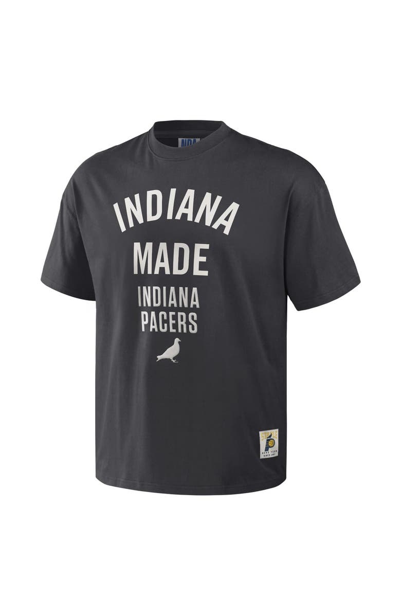 STAPLE Men's NBA x Staple Anthracite Indiana Pacers Heavyweight Oversized T-Shirt, Alternate, color,