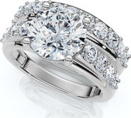 Bliss Diamond Certified 2 1/2Ct Diamond Engagement Wedding Ring Set 14k Gold Lab Grown