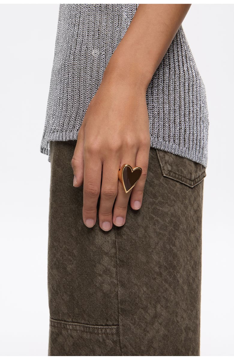 Bimba y Lola Glitter Heart Ring, Alternate, color, 