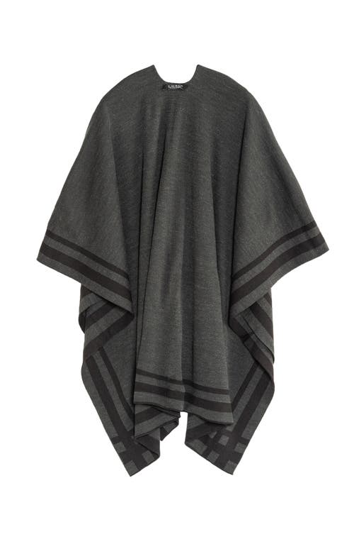 Lauren Ralplh Lauren Stripe Border Ruana In Blue