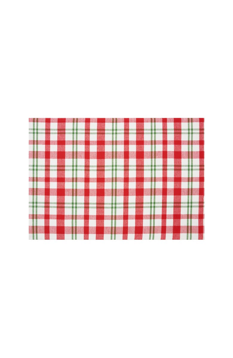 C&F Home Strawberry Patch & Plaid Placemats Set of 6, 14" x 20", Alternate, color, Red