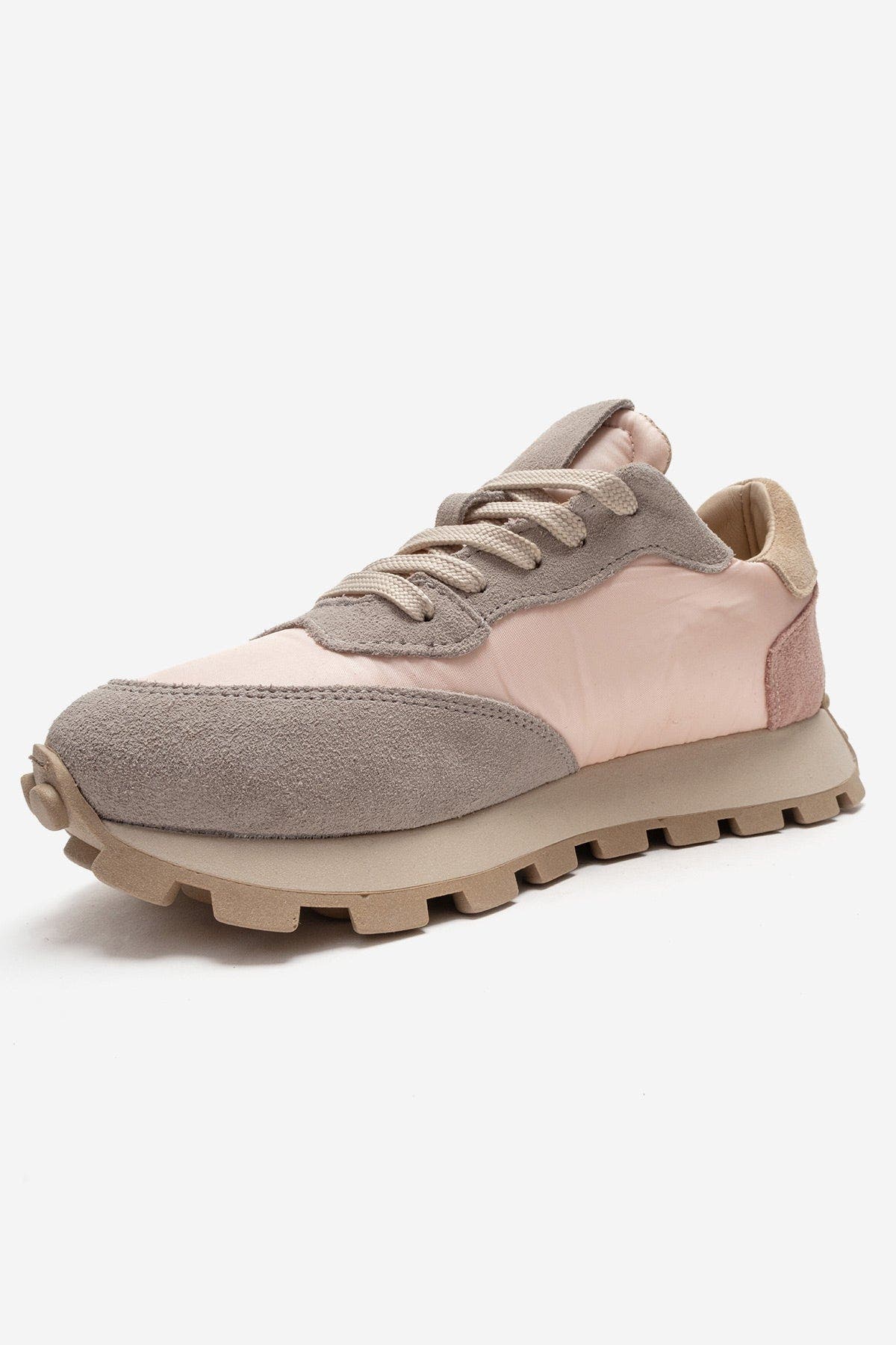 Forever & Always Shoes Amanda Leather Sneakers, Alternate, color, Gray Pink