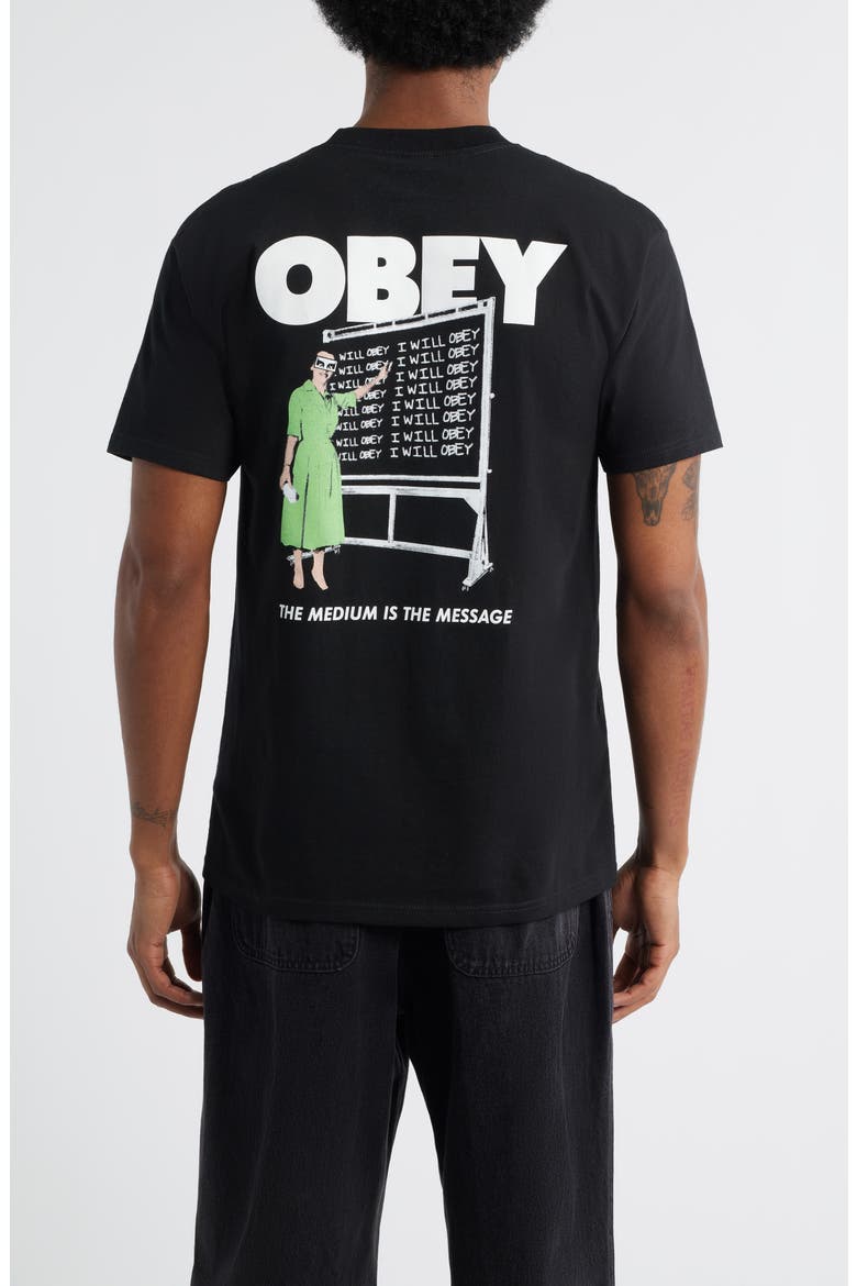I Will Obey Cotton Logo T-Shirt, Alternate, color, BLACK