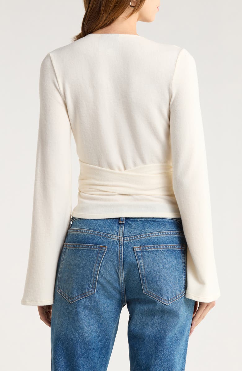 Reformation Kylen Wrap Top, Alternate, color, Fior Di Latte