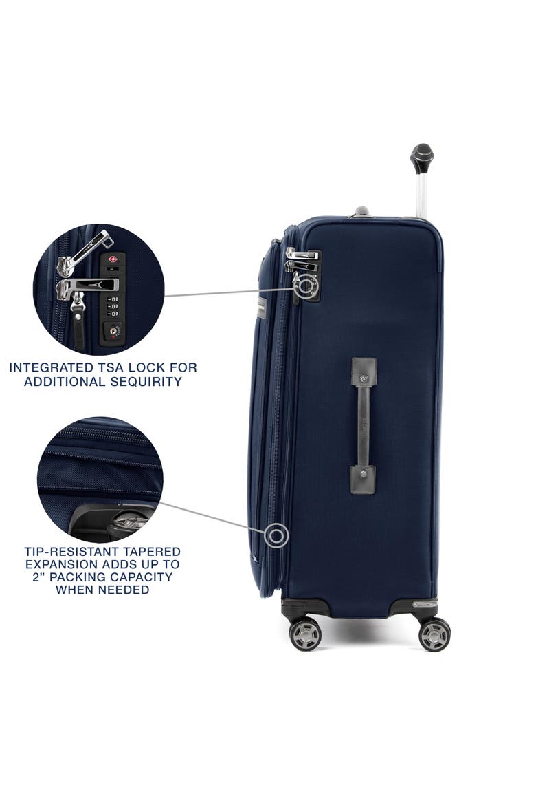Platinum Elite Softside Expandable 29" Large Checked Spinner Luggage, Alternate, color, Dark Blue