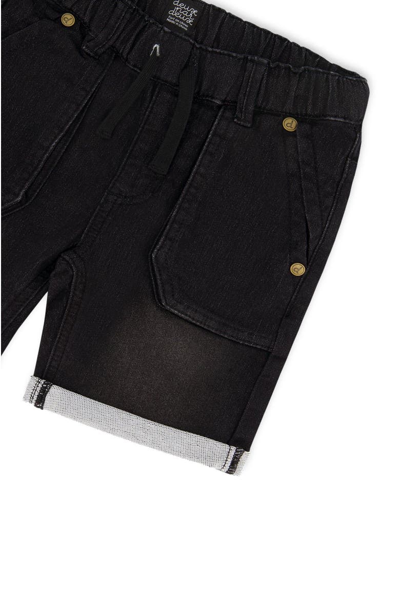Deux par Deux Baby Boy's French Terry Denim Short Black Jeans, Main, color,