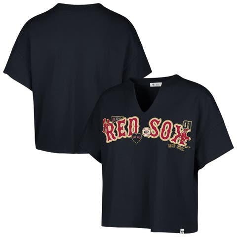 Women's '47 x Stoney Clover Lane Navy Boston Red Sox Oversized Notch Neck T-Shirt