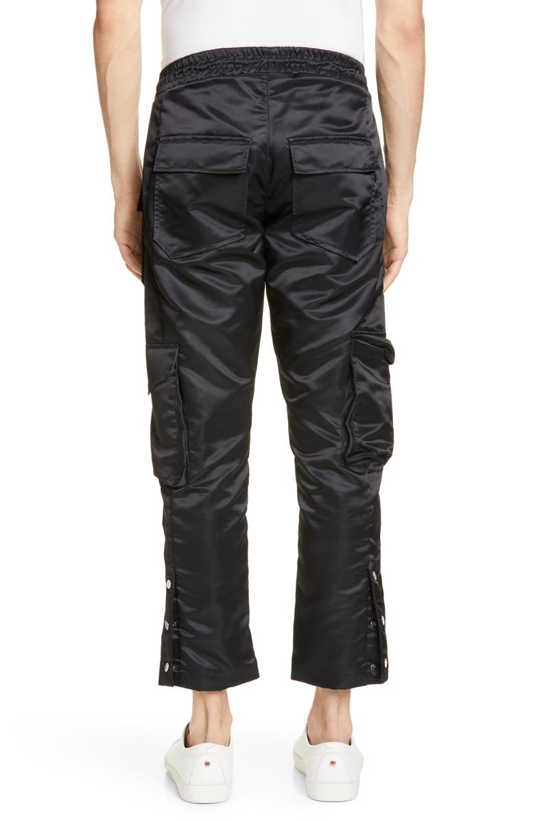 Rhude Cropped Satin Cargo Pants, Alternate, color, 