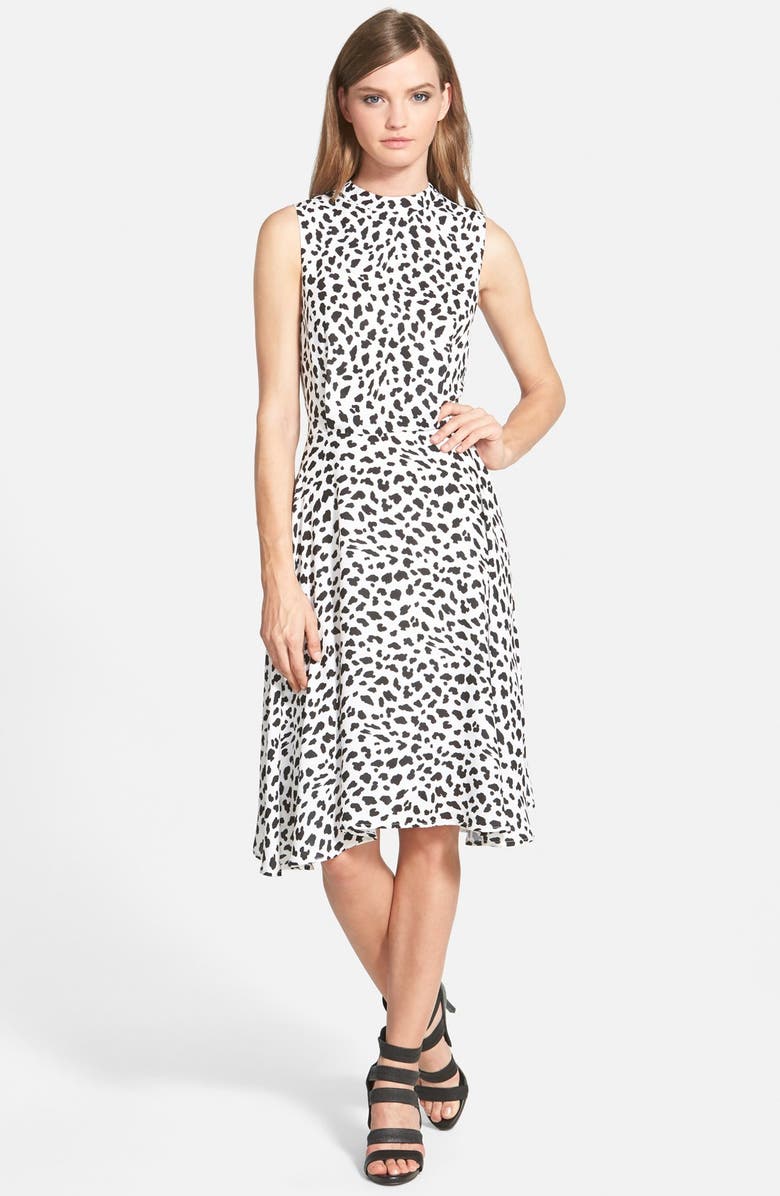 June & Hudson Animal Print Midi Dress, Main, color,