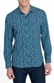 CONSTRUCT Fancy Floral Stretch Button-Up Shirt