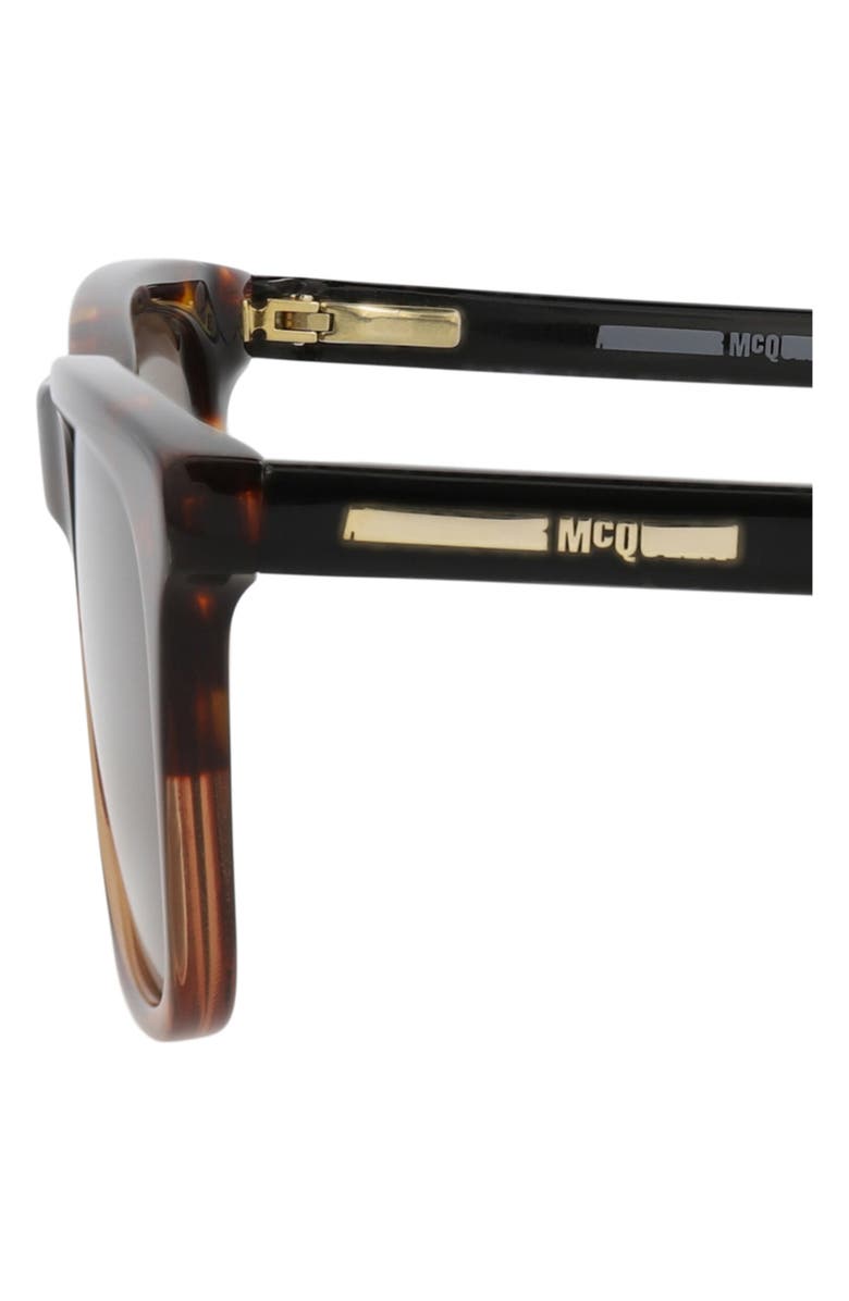 MCQ 52mm Core Rectangular Sunglasses, Alternate, color, Havana Black Brown