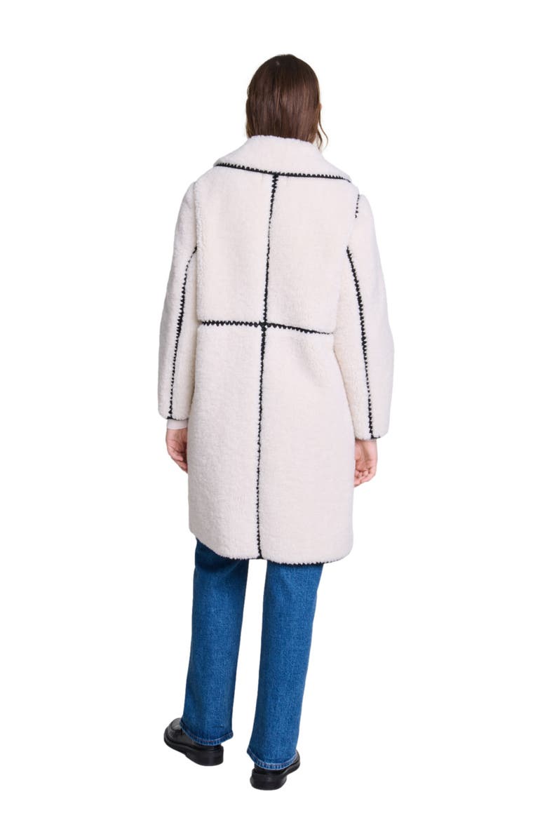 maje Mid-length fleece coat, Alternate, color, 