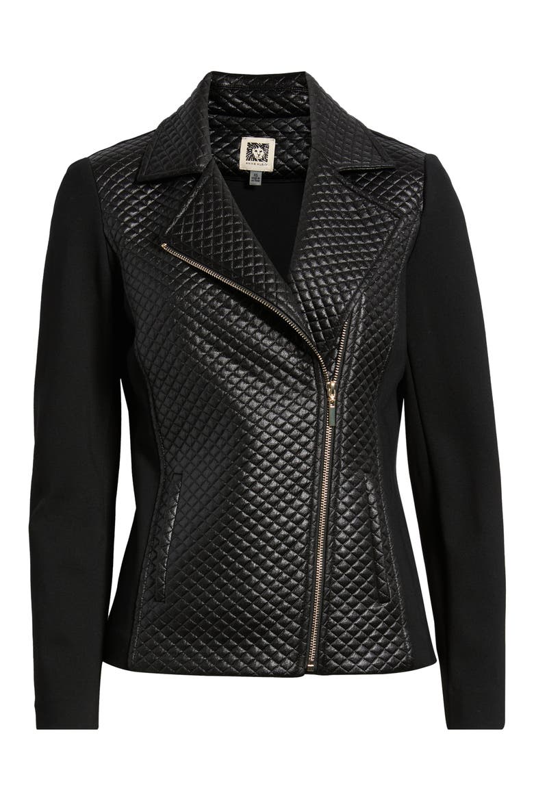 Asymmetric Faux Leather Moto Jacket, Alternate, color, ANNE BLACK