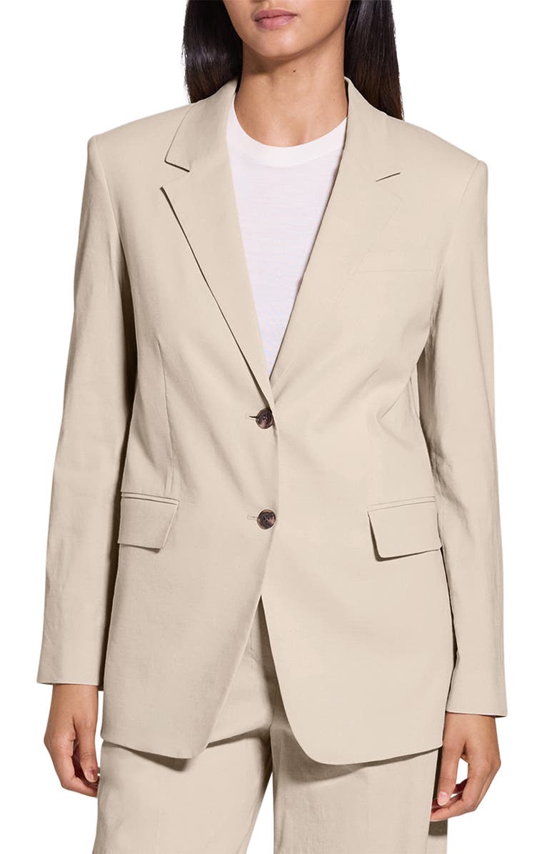 Theory Linen Blend Blazer, Main, color, Straw
