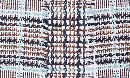 Thom Browne Plaid Drop Back Pleated Tweed Skirt In Gray