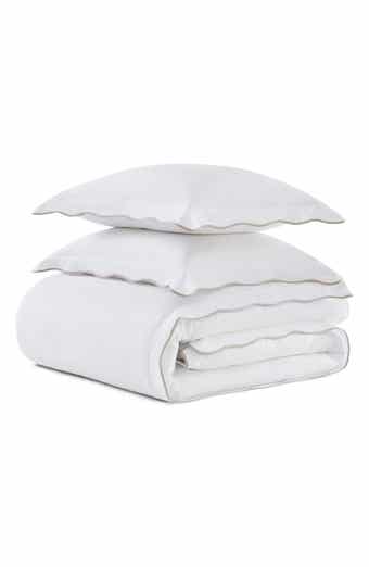Simple Scallop Cotton Percale Duvet Set