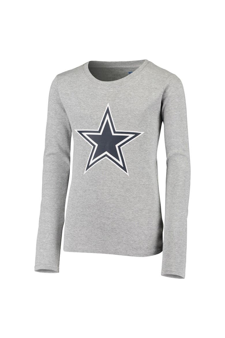 Youth Heathered Gray Dallas Cowboys Long Sleeve T-Shirt & Pants Sleep Set, Alternate, color, Heather Gray