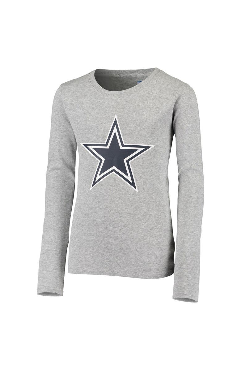 Dallas Cowboys Youth Heathered Gray Dallas Cowboys Long Sleeve T-Shirt & Pants Sleep Set, Alternate, color, Heather Gray