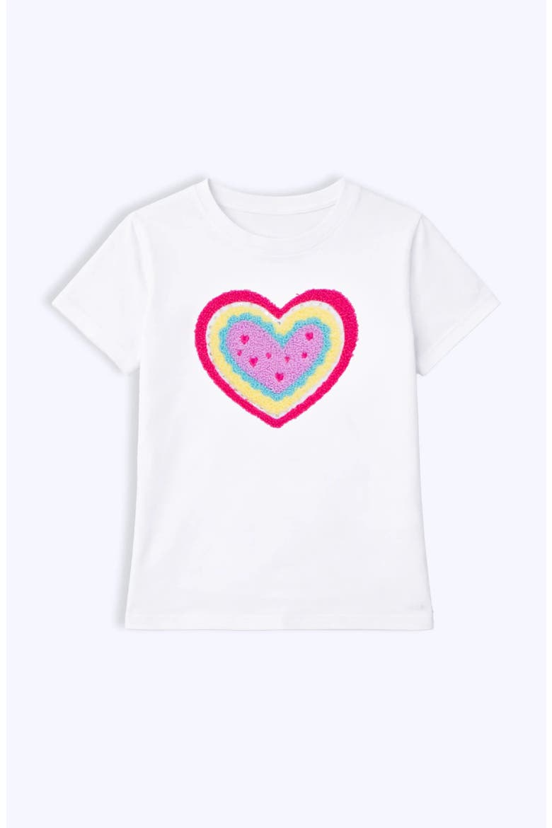 Heart Applique Short Sleeve Tee, Main, color, White