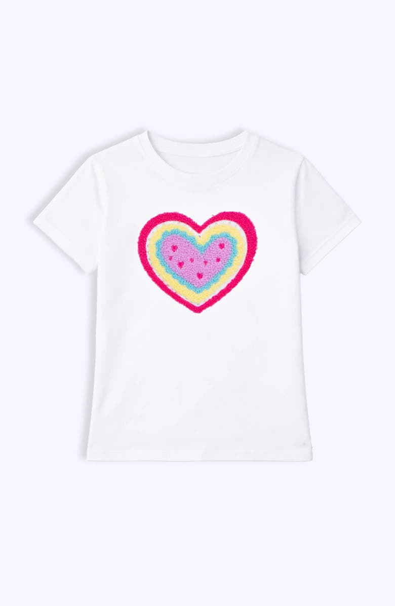 Preppy Goose Heart Applique Short Sleeve Tee, Main, color, White