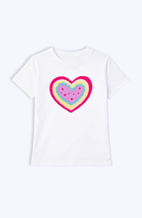 Heart Applique Short Sleeve Tee