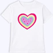 Preppy Goose Heart Applique Short Sleeve Tee