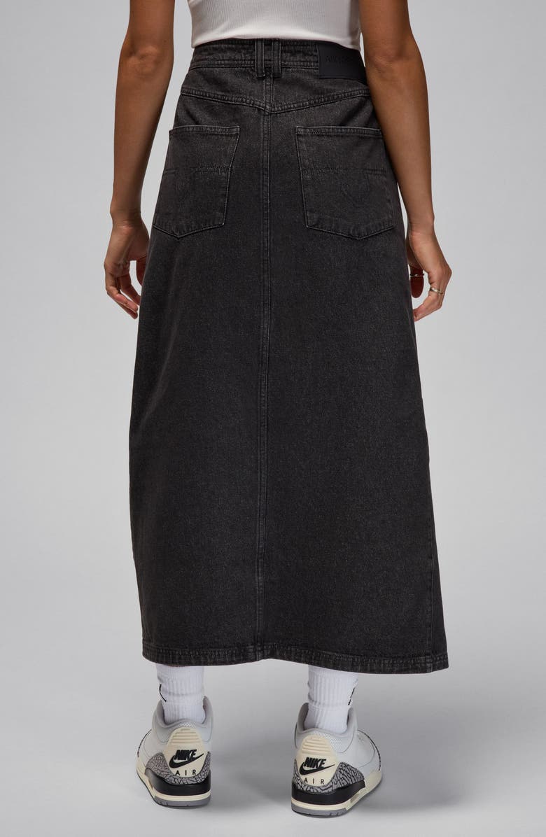 Jordan Air Jordan Denim Maxi Skirt, Alternate, color, Black