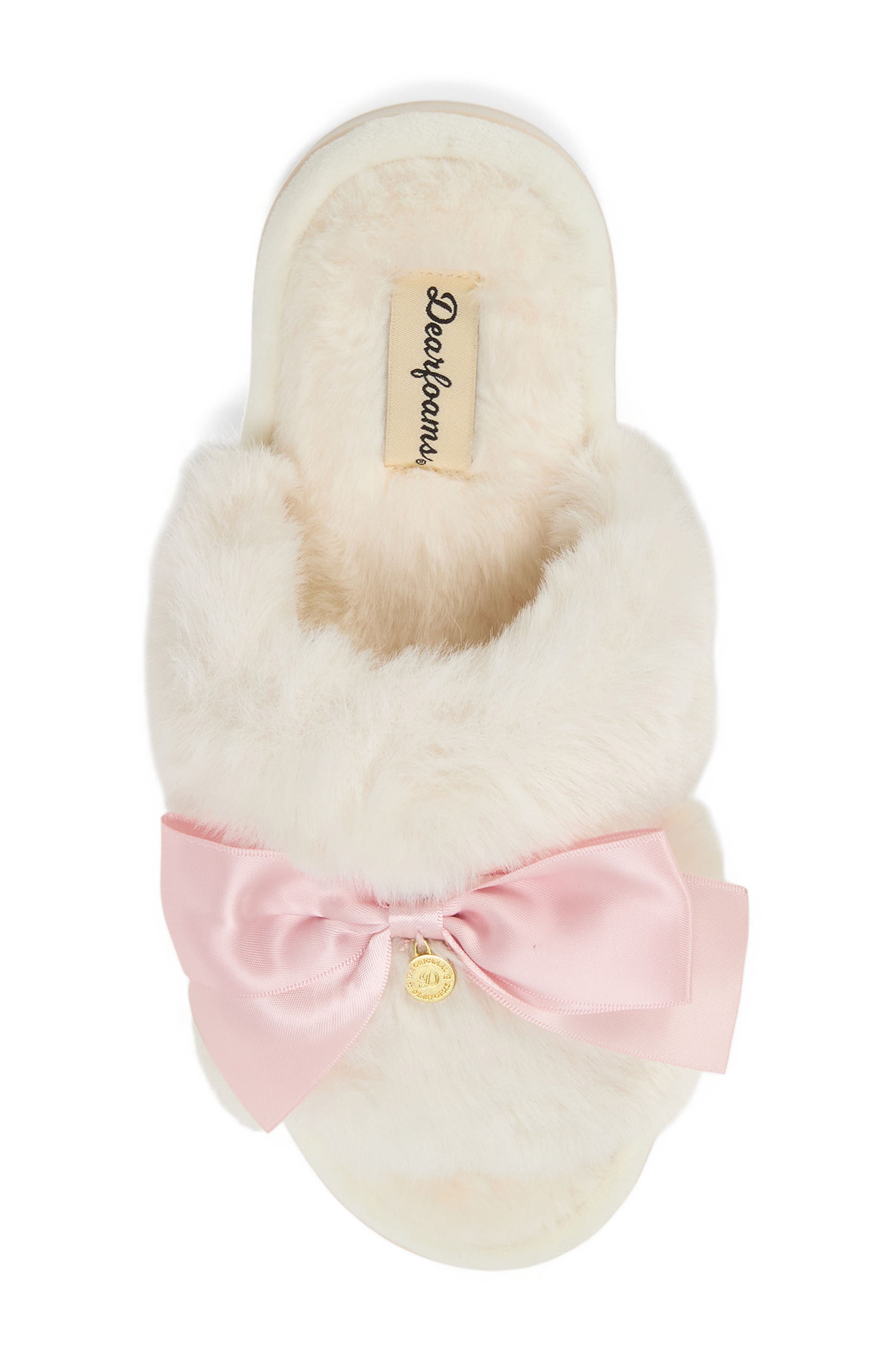Bianca Bow Slipper, Alternate, color, MUSLIN