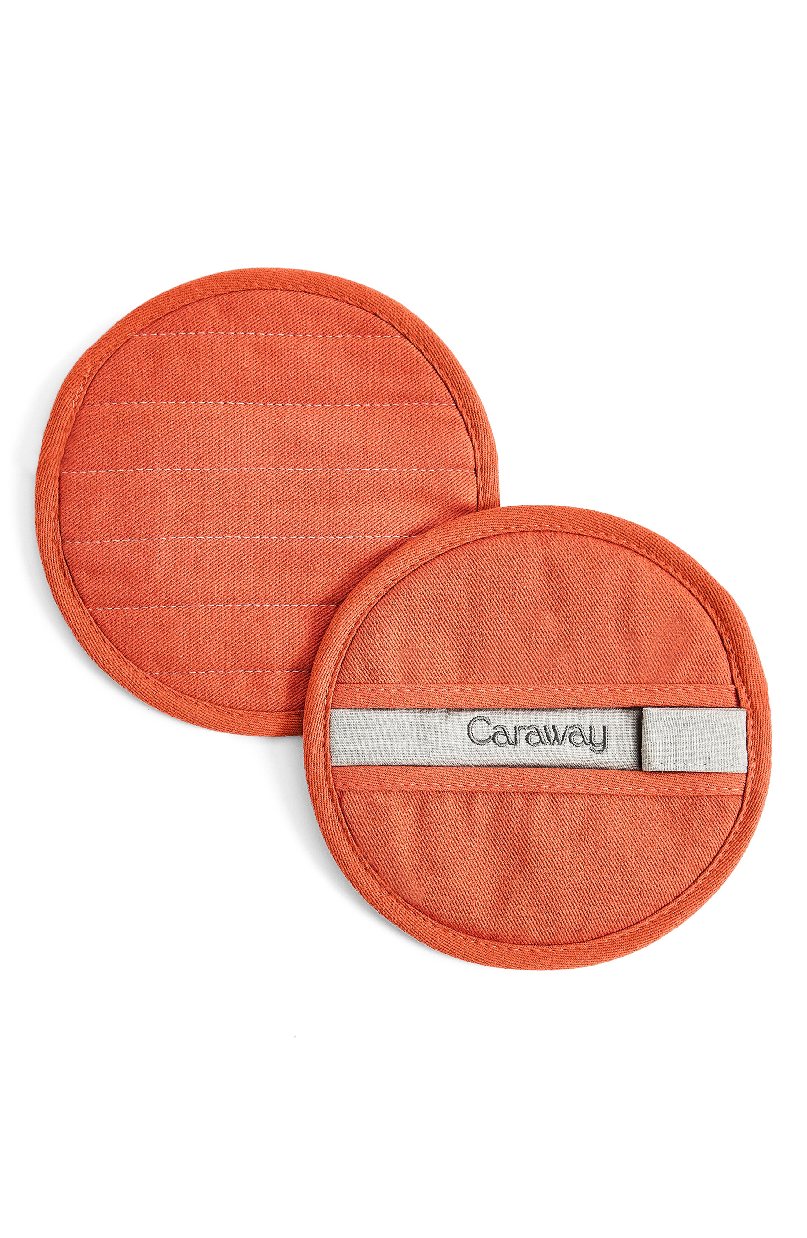 CARAWAY Set of 2 Cotton Potholders in Perracotta 