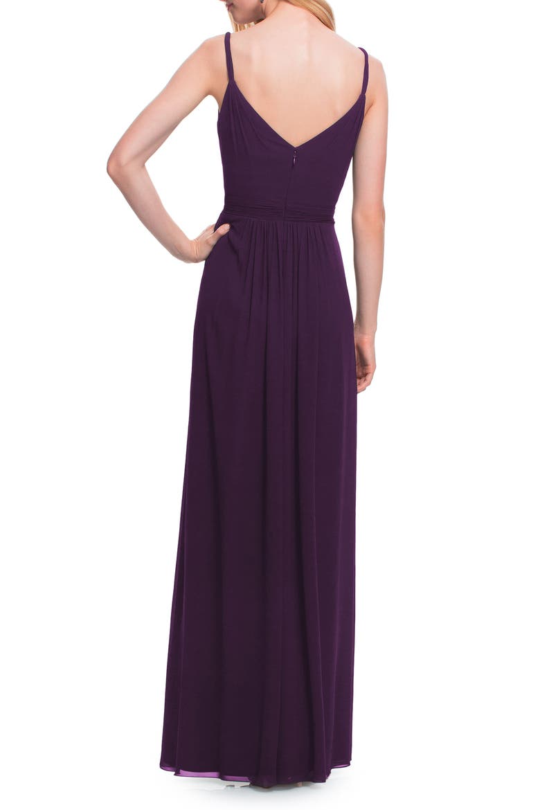 Surplice Neck Chiffon A-Line Gown, Alternate, color, PLUM