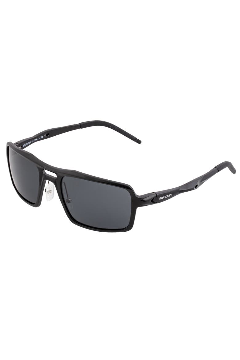 Orpheus Aluminum Polarized Sunglasses, Main, color, Black/Black